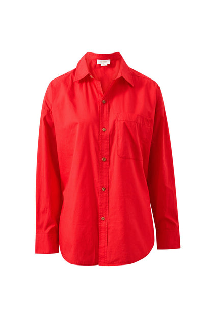 Peta Oversized Shirt in Heritage Red