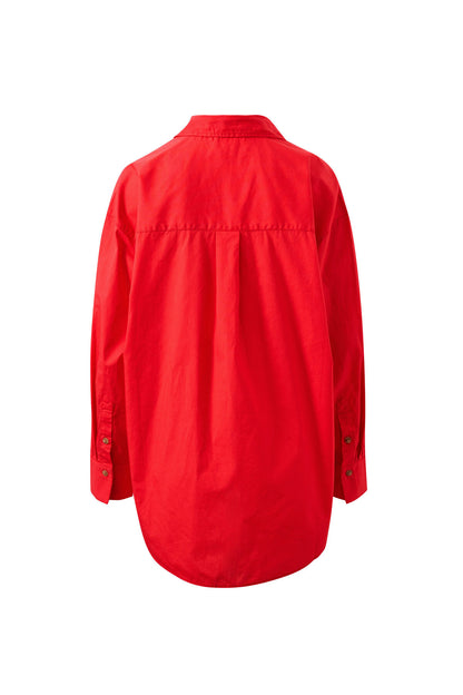 Peta Oversized Shirt in Heritage Red