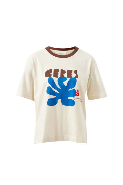 Stevie Slouchy Tee inBuff/Ceres Afternoon Print