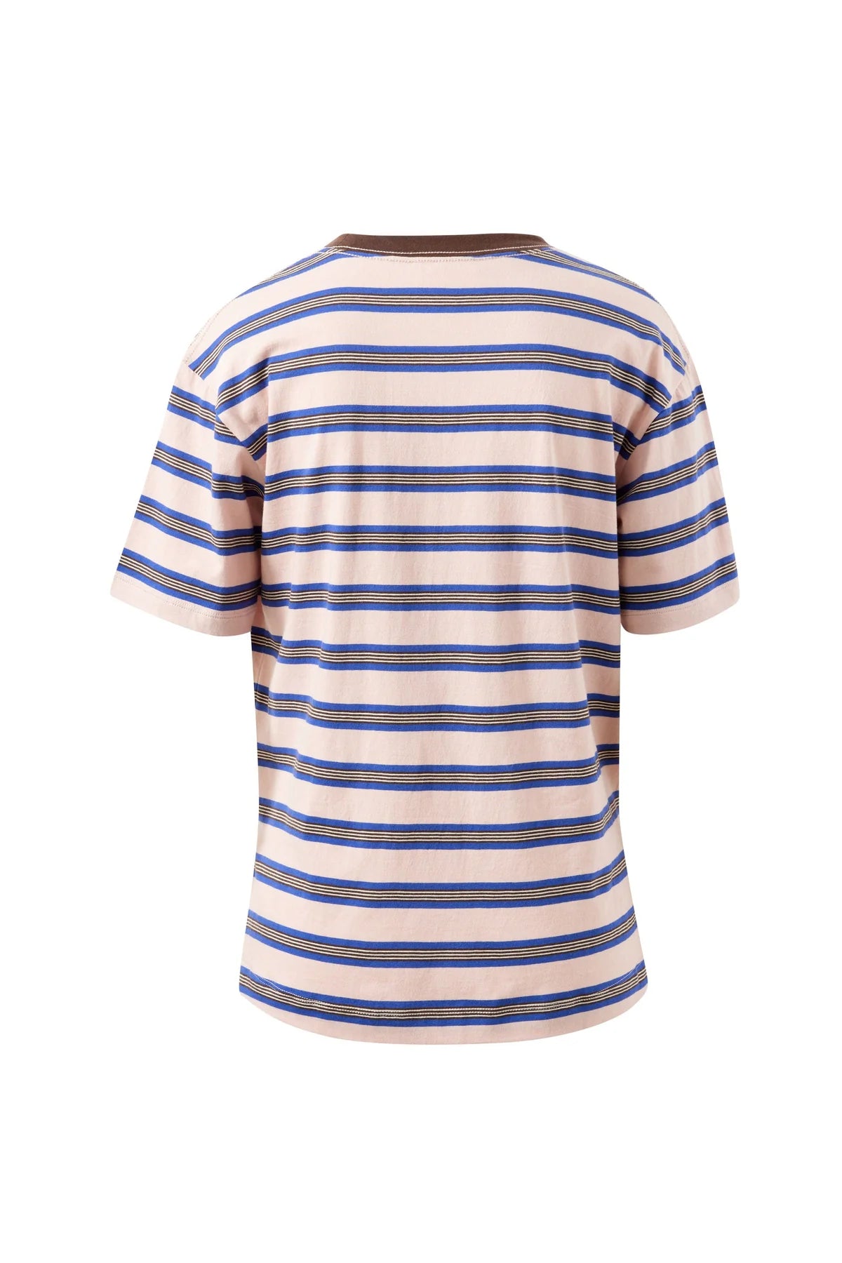 Stevie Slouchy Tee in Chalk Pink, Polo Blue and Chocolate Stripe