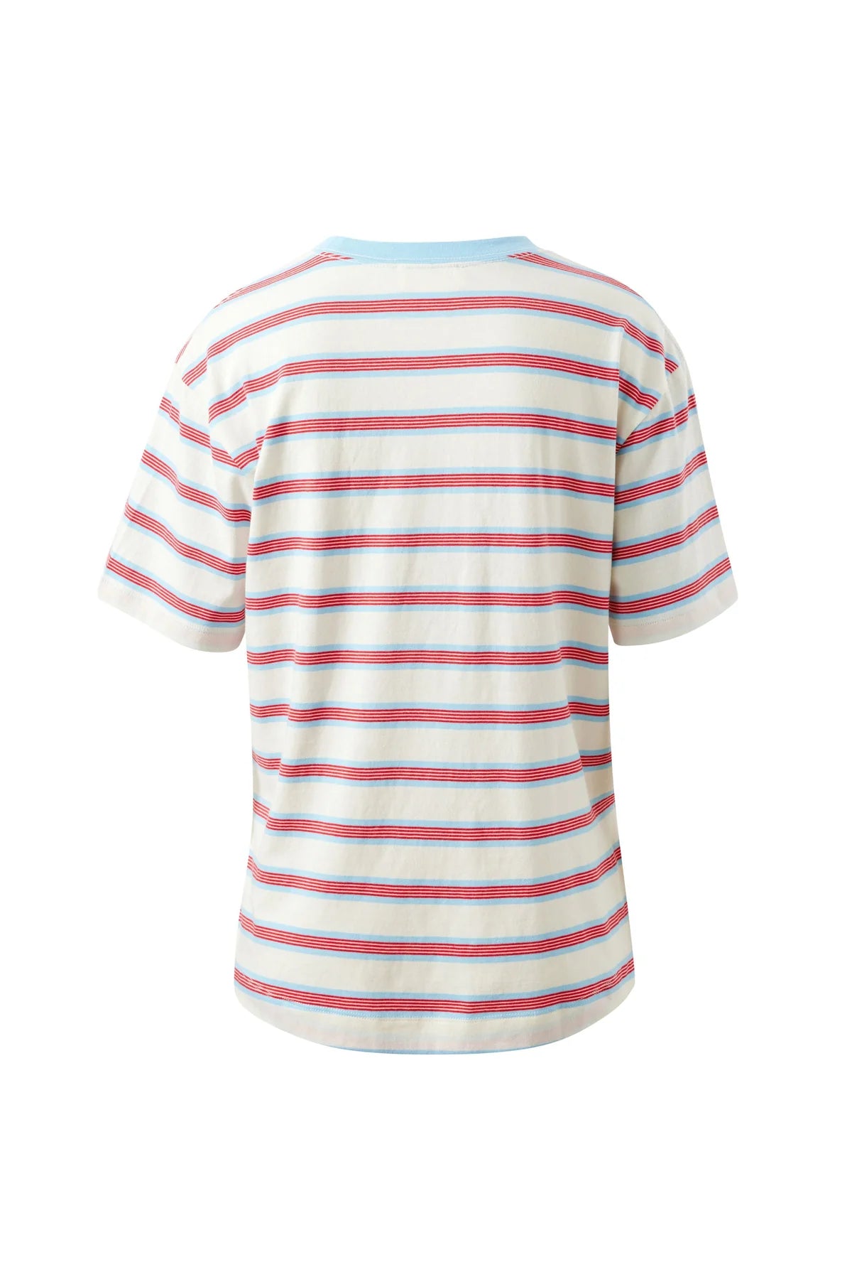 Stevie Slouchy Tee in Milk, Fresh Blue and Red Stripe