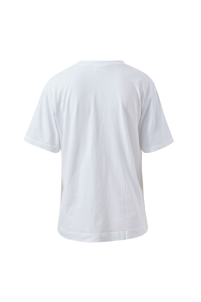Stevie Slouchy Tee in White Chili / Red Varsity