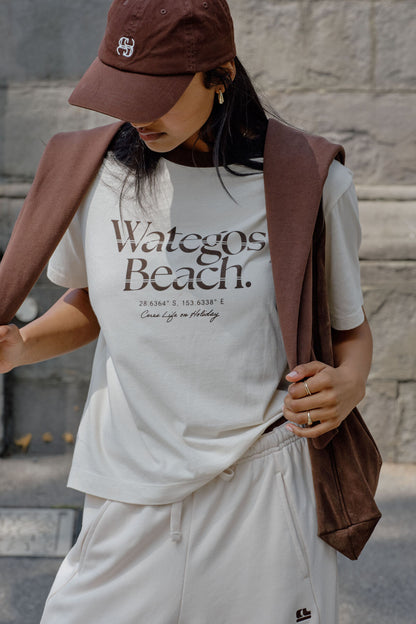Ceres Life Stevie Slouchy Tee in Buff/Wategos Beach
