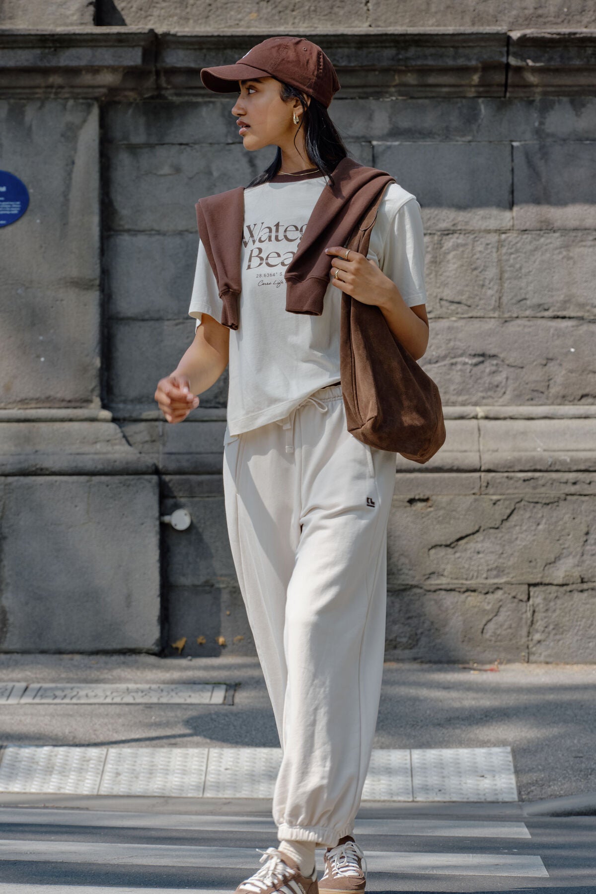 Ceres Life Stevie Slouchy Tee in Buff/Wategos Beach