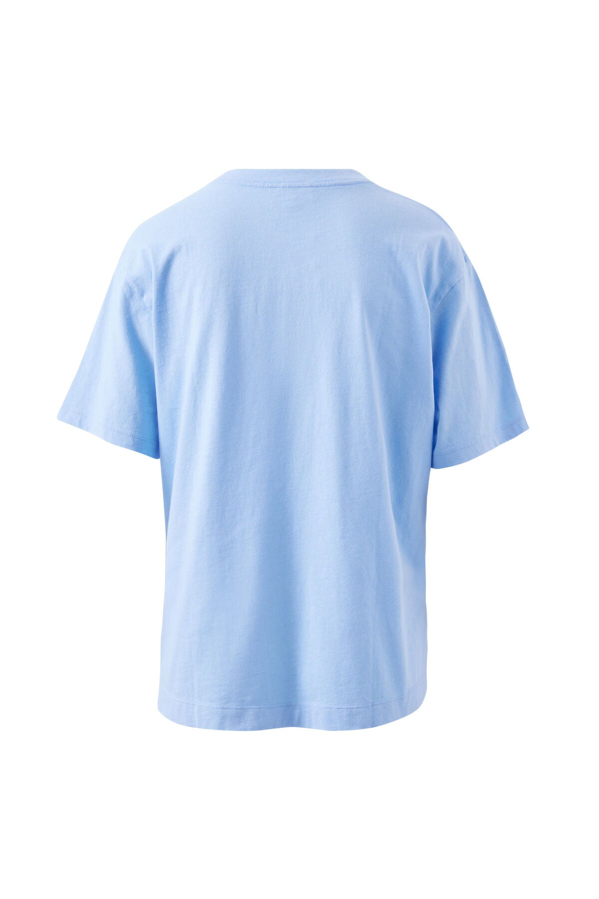 Stevie Slouchy Tee in Powder Blue/Chocolate Varsity