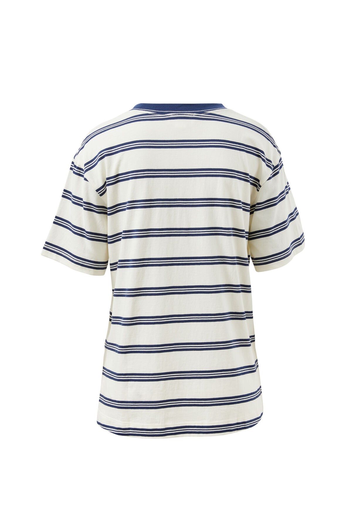 Stevie Slouchy Tee in Milk/Navy Heritage Stripe