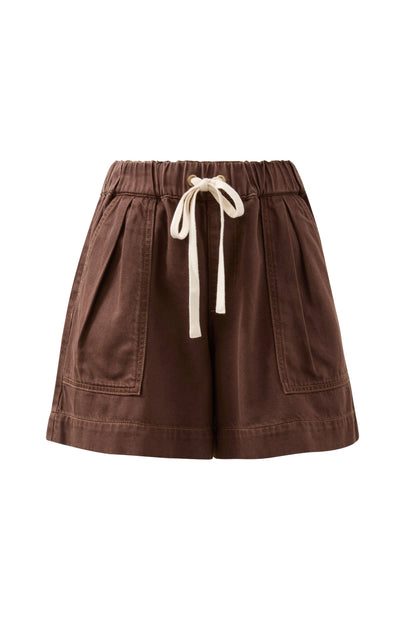Darcy Relaxed Everyday Shorts in Chocolate