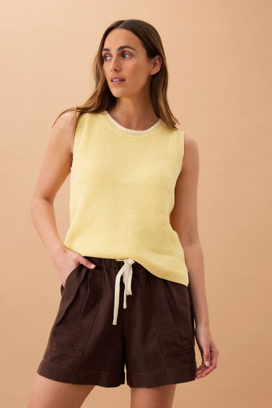 Margot Mesh Tank in Sunny Yellow