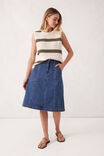Ceres Life Mesh Tank in Ecru with Soft olive Stripe