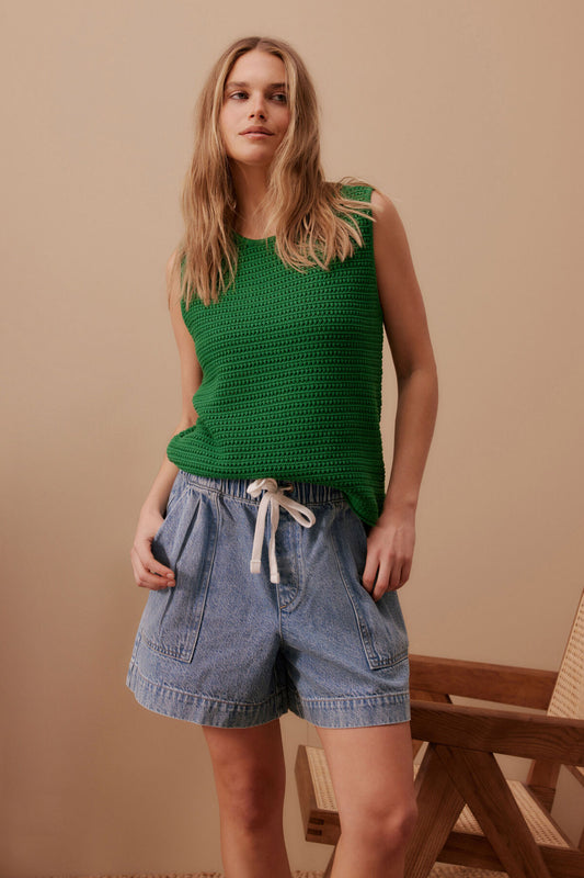 Ceres Life Margot Mesh Tank in Kelly Green