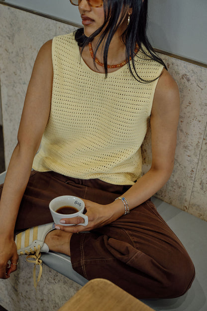Margot Mesh Tank in Sunny Yellow
