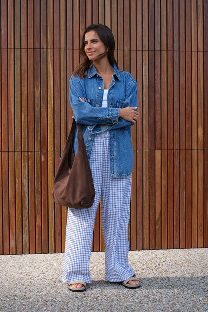 Bobbi Side Pocket Denim Shacket in Indigo