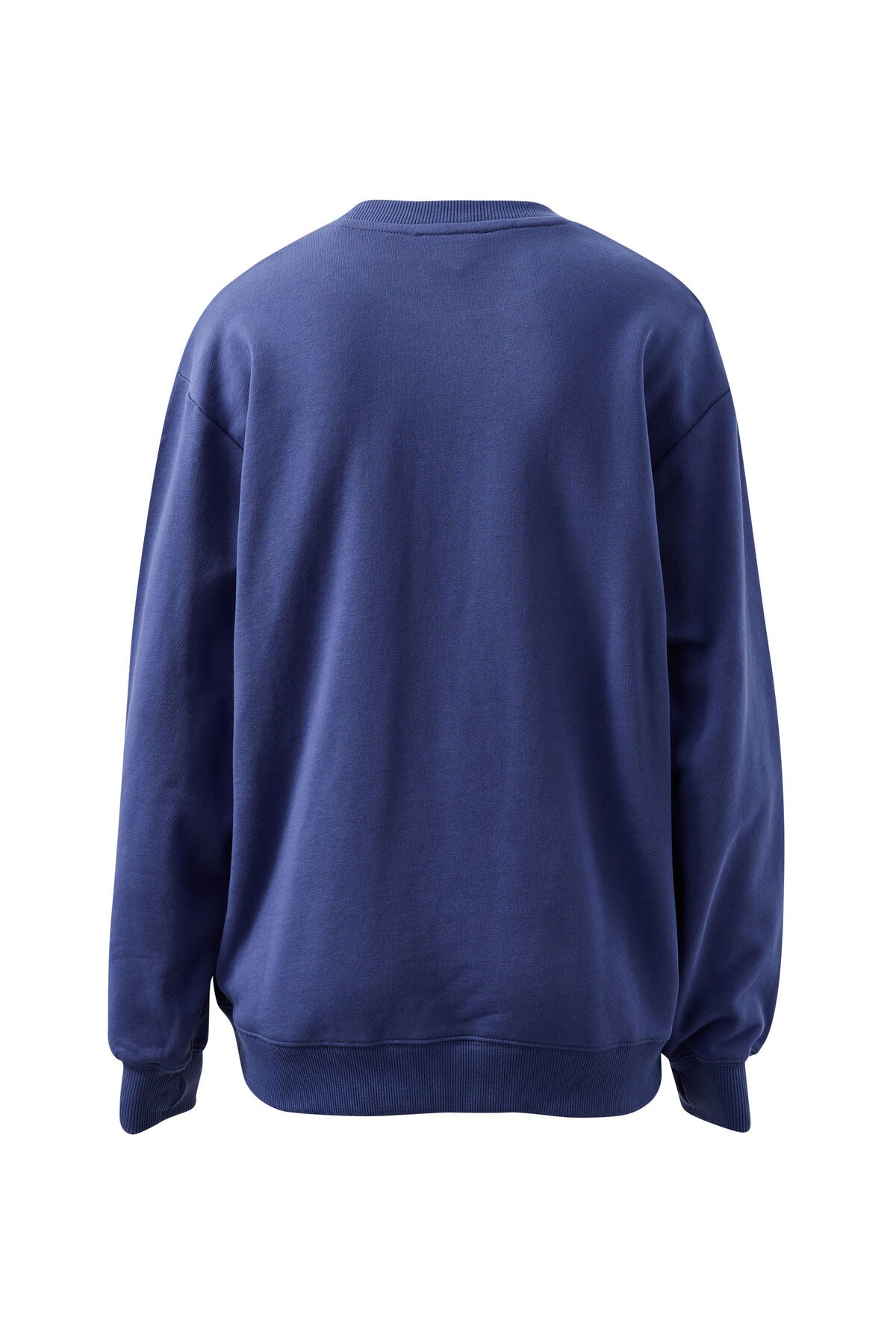Isla Oversized Slouchy Crew in washed navy white heritage logo.