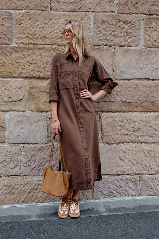 Rae Long Sleeve Midi Dress in