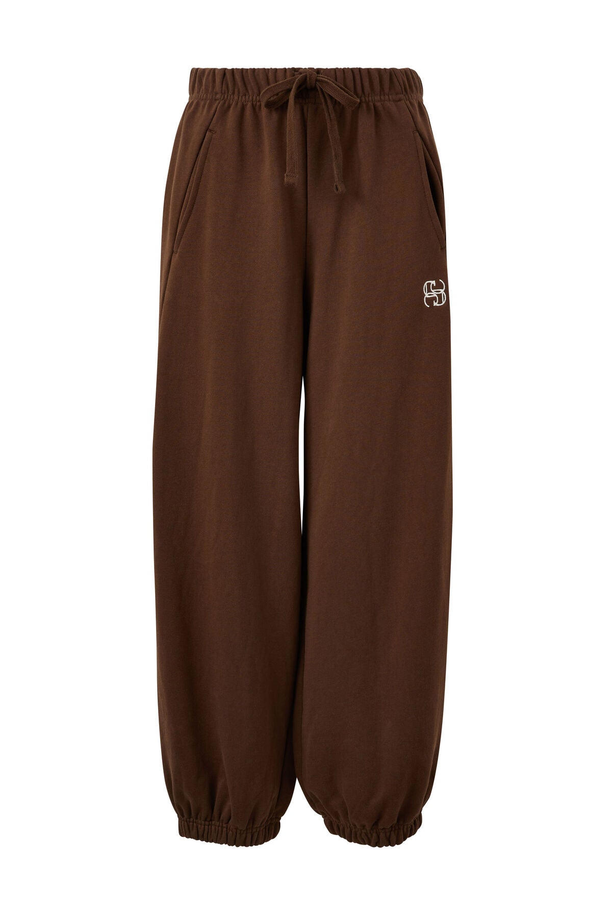 Bowie Barrel Leg Track Pant in Chocolate