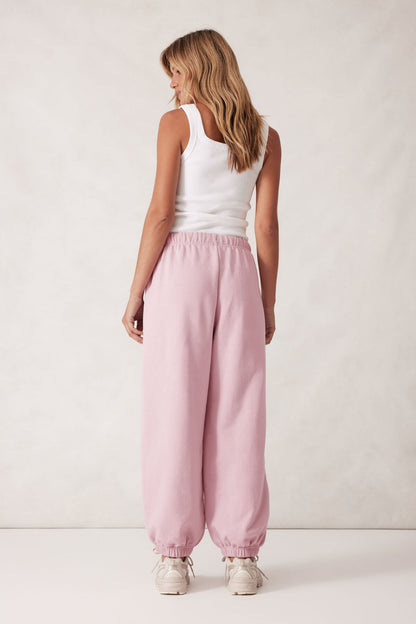 Ceres Life Barrel Leg Tracksuit Pants in Blush