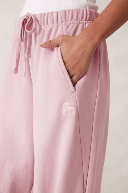 Ceres Life Barrel Leg Tracksuit Pants in Blush
