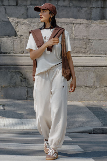 Bowie Tracksuit Pants in Buff Contrast Chocolate Bind