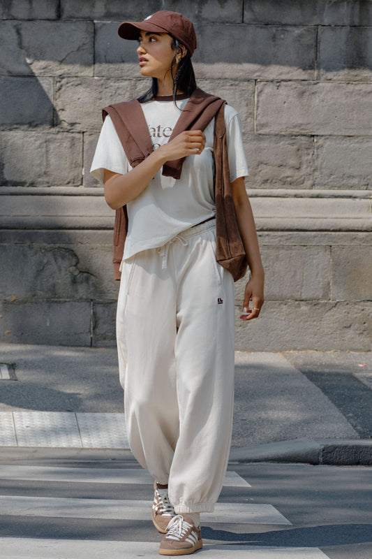 Bowie Tracksuit Pants in Buff Contrast Chocolate Bind