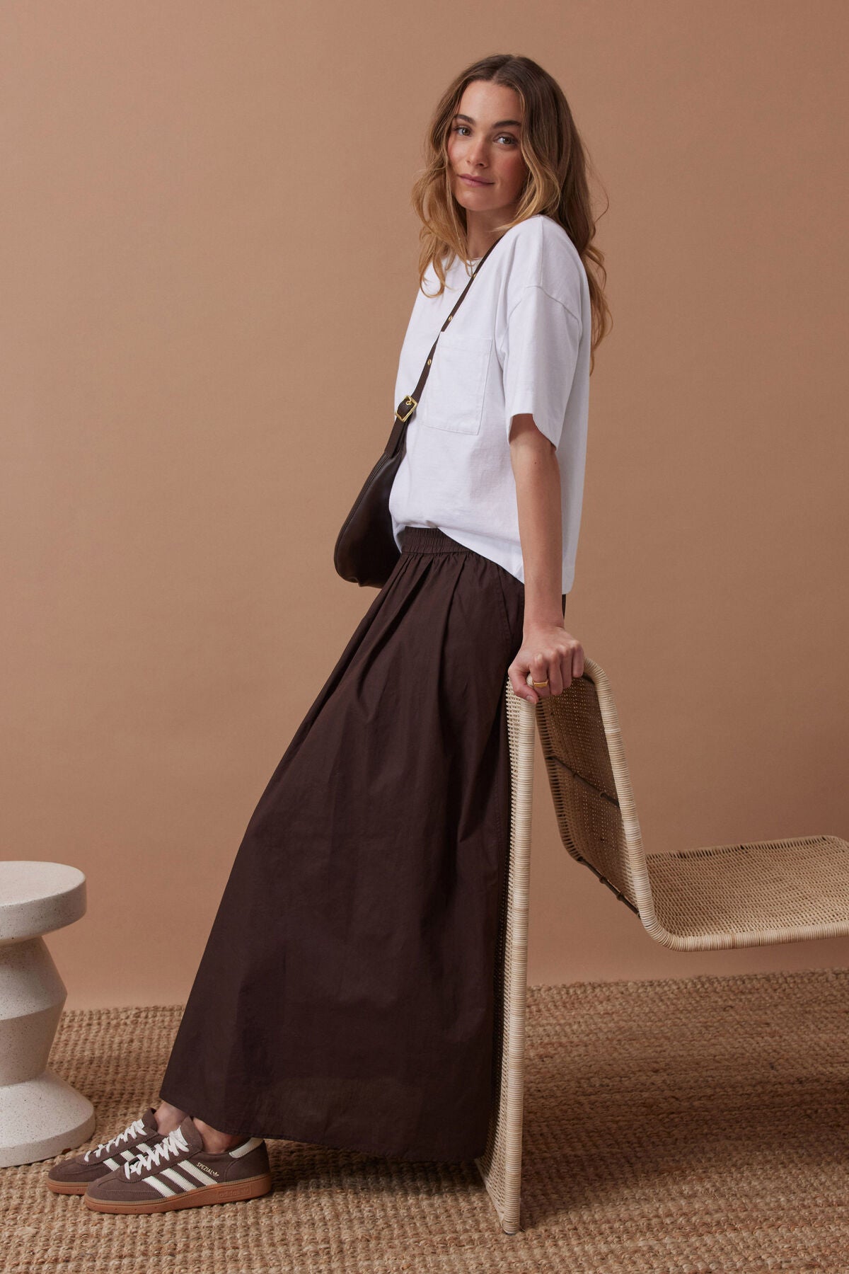 Ceres Life Florence Maxi Skirt in Chocolate