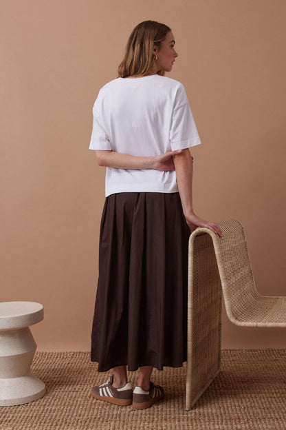 Ceres Life Florence Maxi Skirt in Chocolate