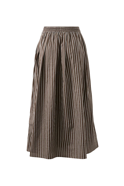 Florence Skirt in Chocolate White Stripe