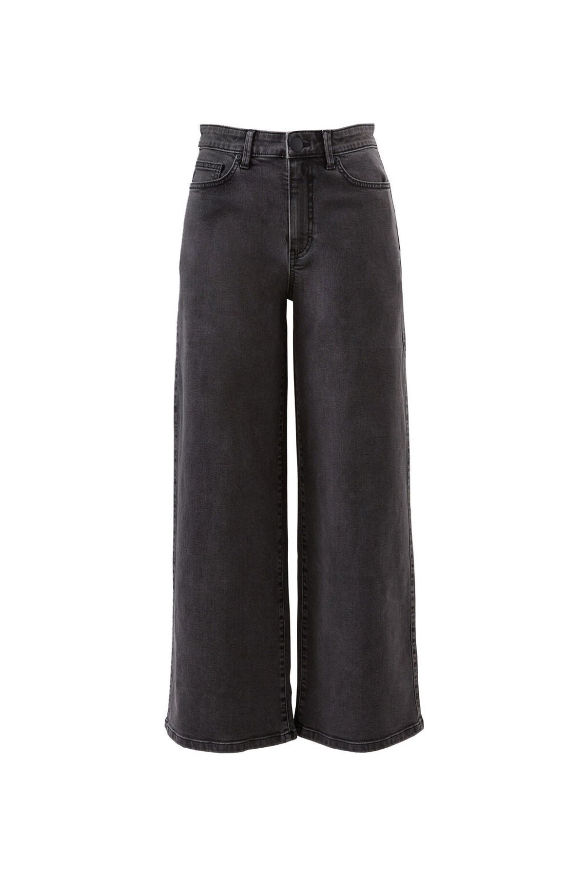 Evie Wide Leg Jeans in Washed Black by Ceres Life