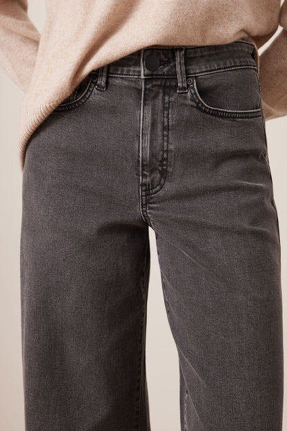 Evie Wide Leg Jeans in Washed Black by Ceres Life