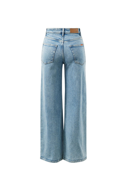 Evie Wide Leg Jeans in Mid Vintage Blue by Ceres Life
