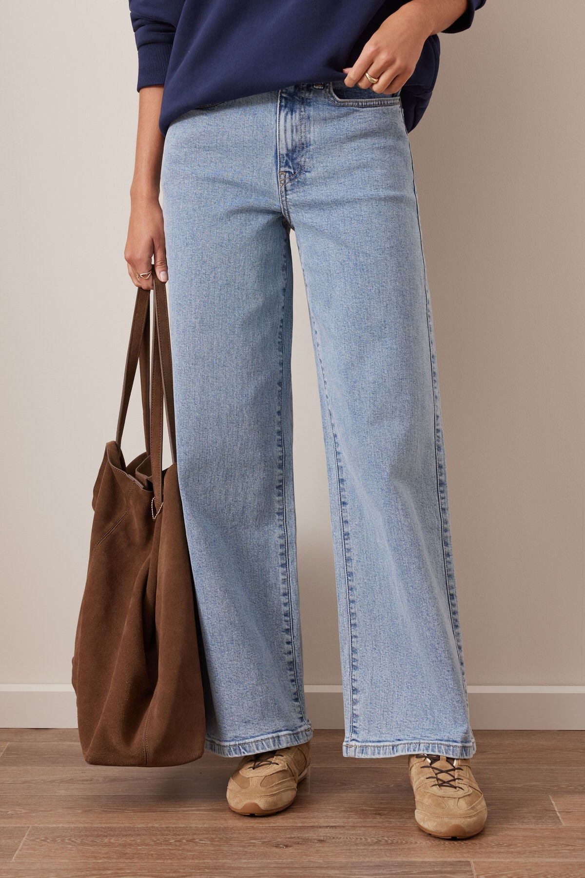 Evie Wide Leg Jeans in Mid Vintage Blue by Ceres Life