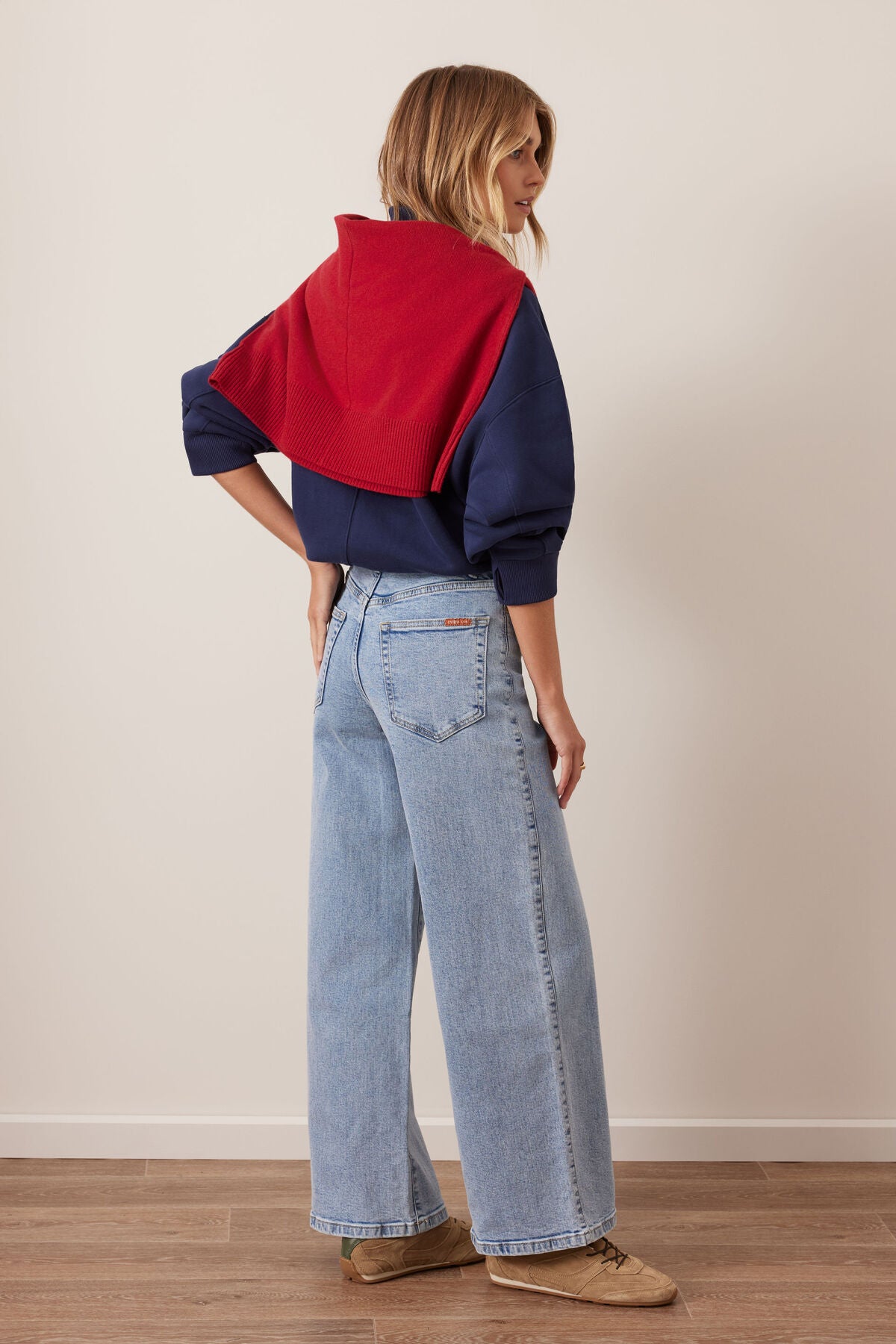 Evie Wide Leg Jeans in Mid Vintage Blue by Ceres Life