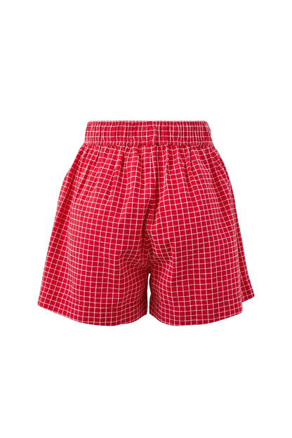 Mila Shorts in Textured Red Check