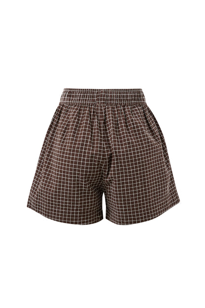 Mila Shorts in Chocolate Gingham
