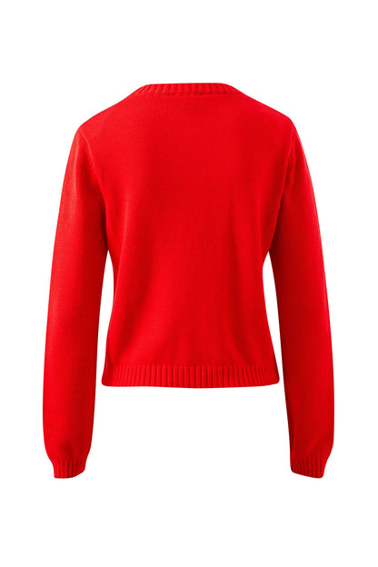 Ceres Life Nelly Long Sleeve Cardigan in Fiery Red