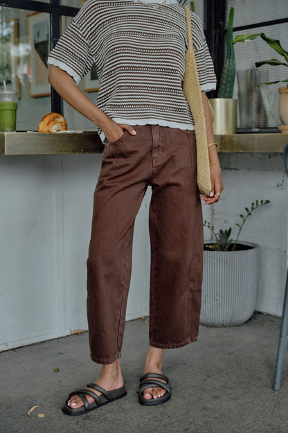 Demi Barrel Jean in Chocolate