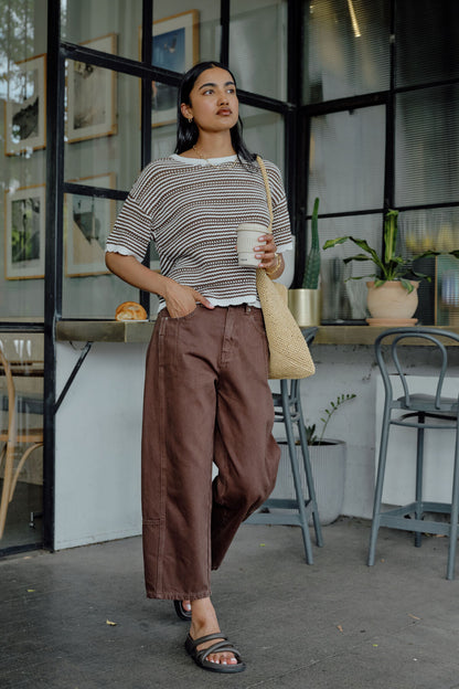 Demi Barrel Jean in Chocolate