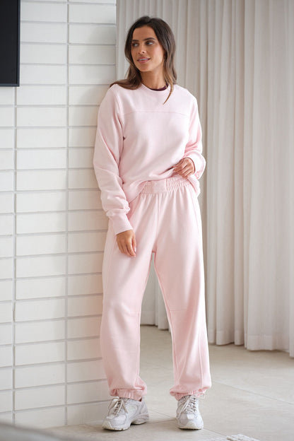 Ceres Life Seamed Tracksuit Pants in Shell Pink