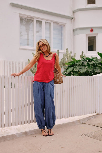 BloomSlouchy Scoop Tank in Heritage Red