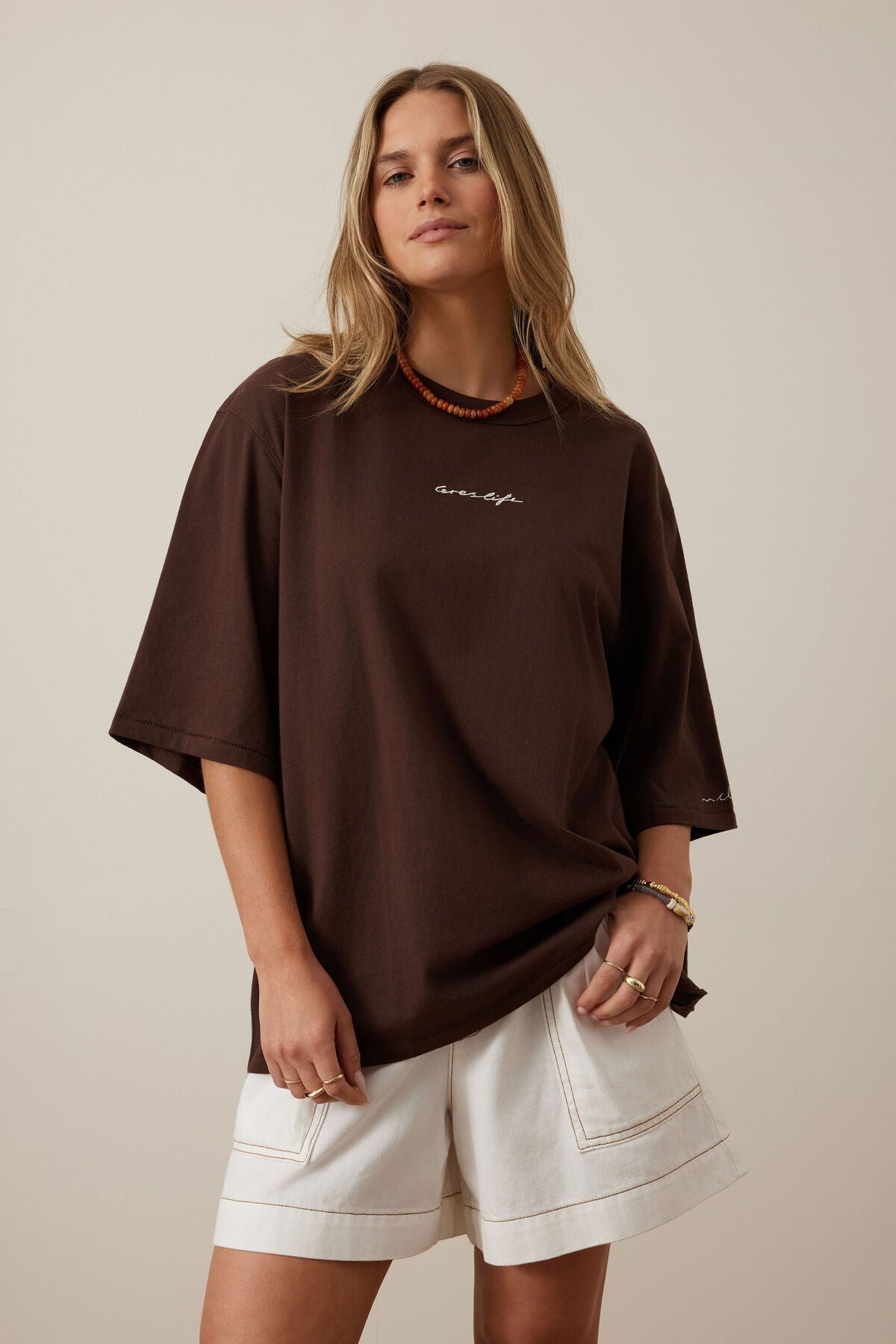 Ceres Life Liv Tee in Chocolate/Ceres Script