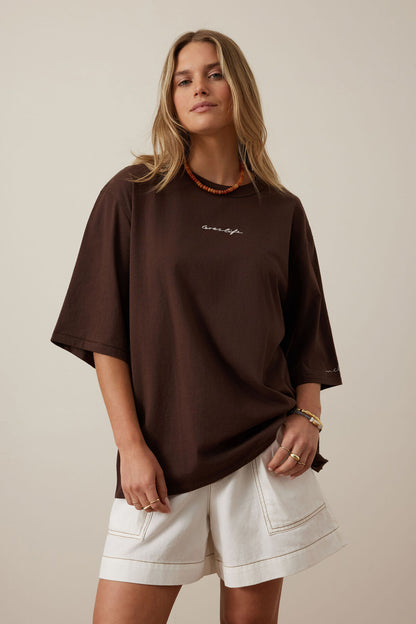 Ceres Life Liv Tee in Chocolate/Ceres Script