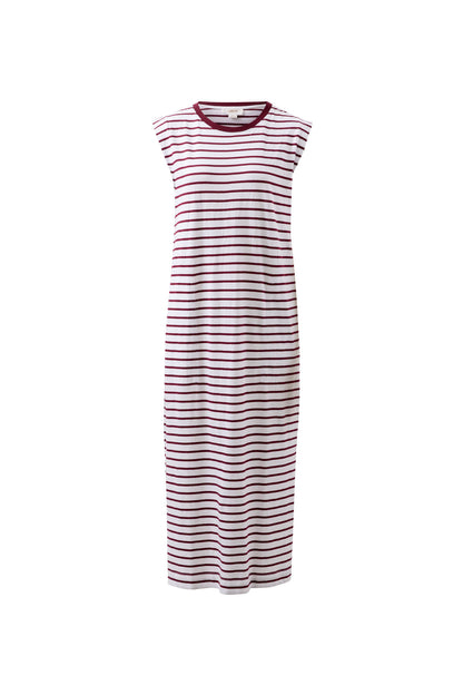 Ceres Life Paloma Dress in White Pomegranate Stripe