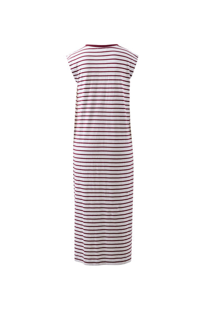 Ceres Life Paloma Dress in White Pomegranate Stripe