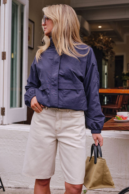 Olive Belted Denim Shorts In Fresh Sand
