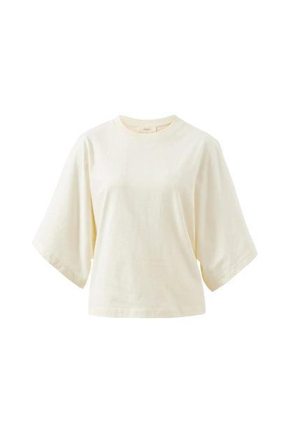 Lucy Relaxed Sleeve Tee in Milk