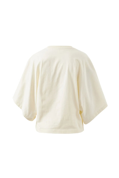 Lucy Relaxed Sleeve Tee in Milk