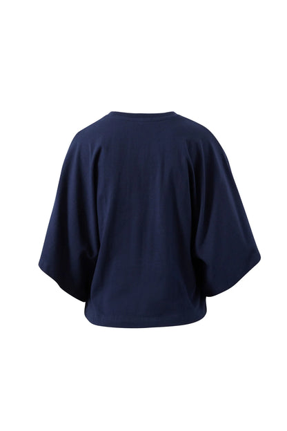 Lucy Relaxed Sleeve Tee in True Navy