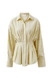 Ella Pleat Shirt in Butter Navy Stripe by Ceres Life