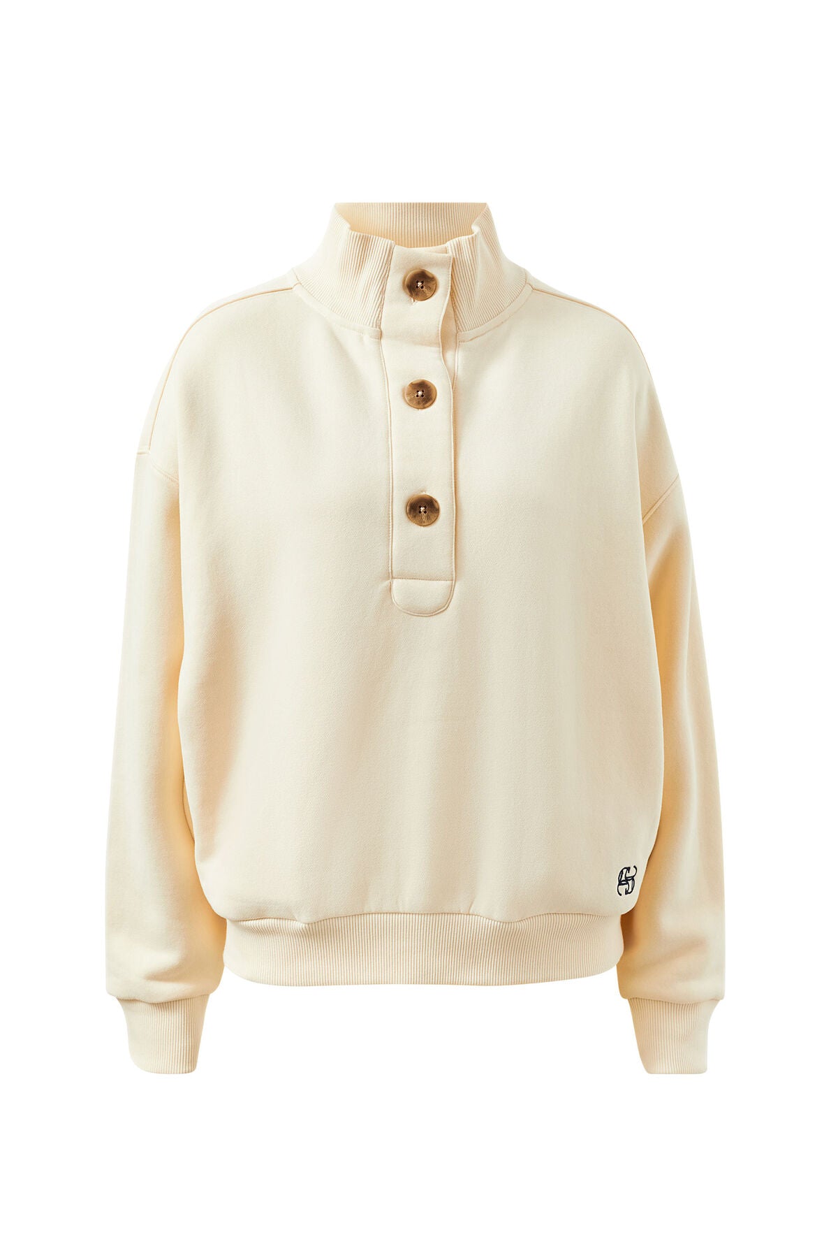 Marli Button Sweat in Marshmallow by Ceres Life