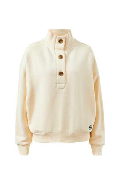Marli Button Sweat in Marshmallow by Ceres Life