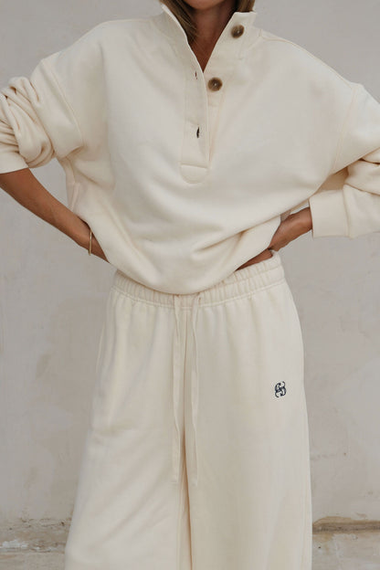 Marli Button Sweat in Marshmallow by Ceres Life
